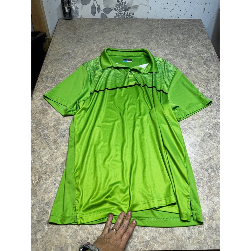 PGA Tour Pro Series Mens XXL Lime Green Athletic Fit Short Sleeve Golf Polo